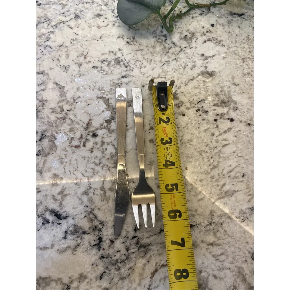 American Airlines Stainless Airplane 2 pc Fork Knife Vintage Silverware Flatware